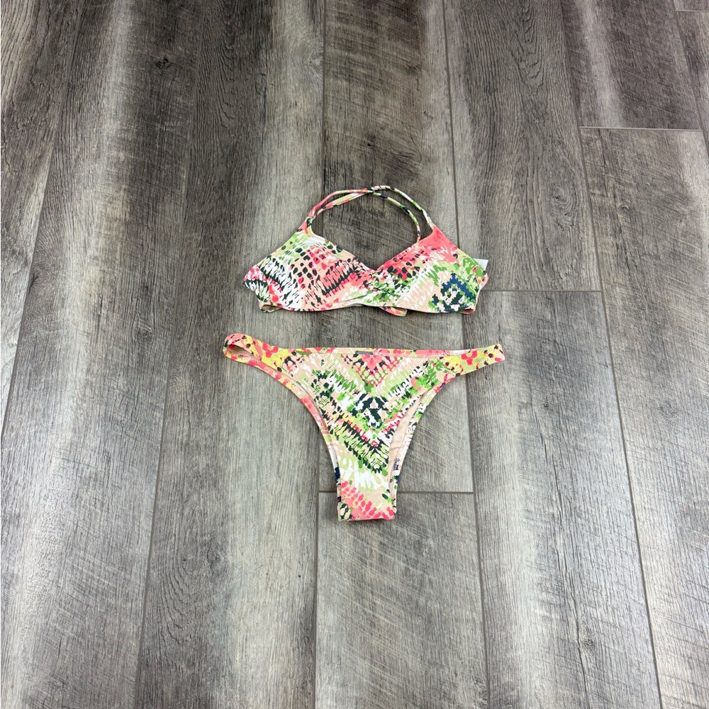 Aerie Pink/Green Print Bikini Set